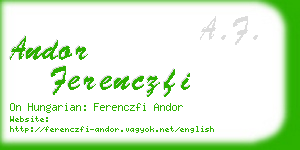 andor ferenczfi business card